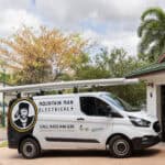 Our Mountain Man Electrical vans are easily recognisable in local Townsville suburbs